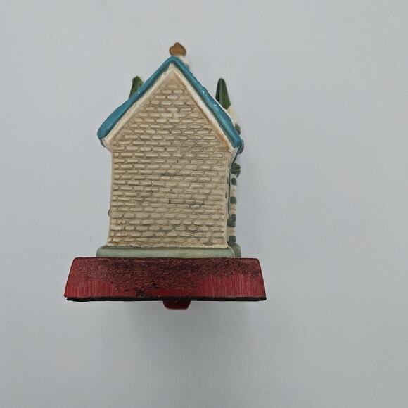 Vintage Christmas Ceramic Village CHURCH -‎ Holiday Stocking Holder - Picture 5 of 6